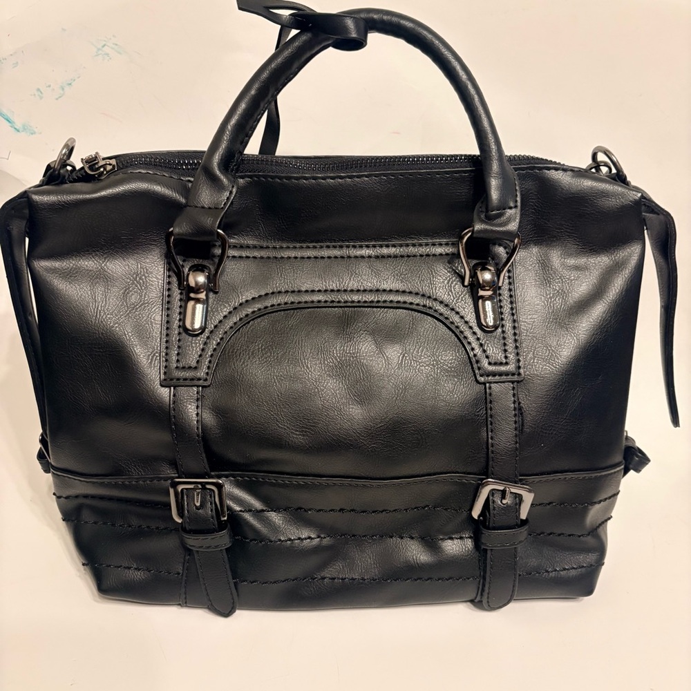 Classic Black Leather- look lasies purse